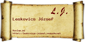 Leskovics József névjegykártya